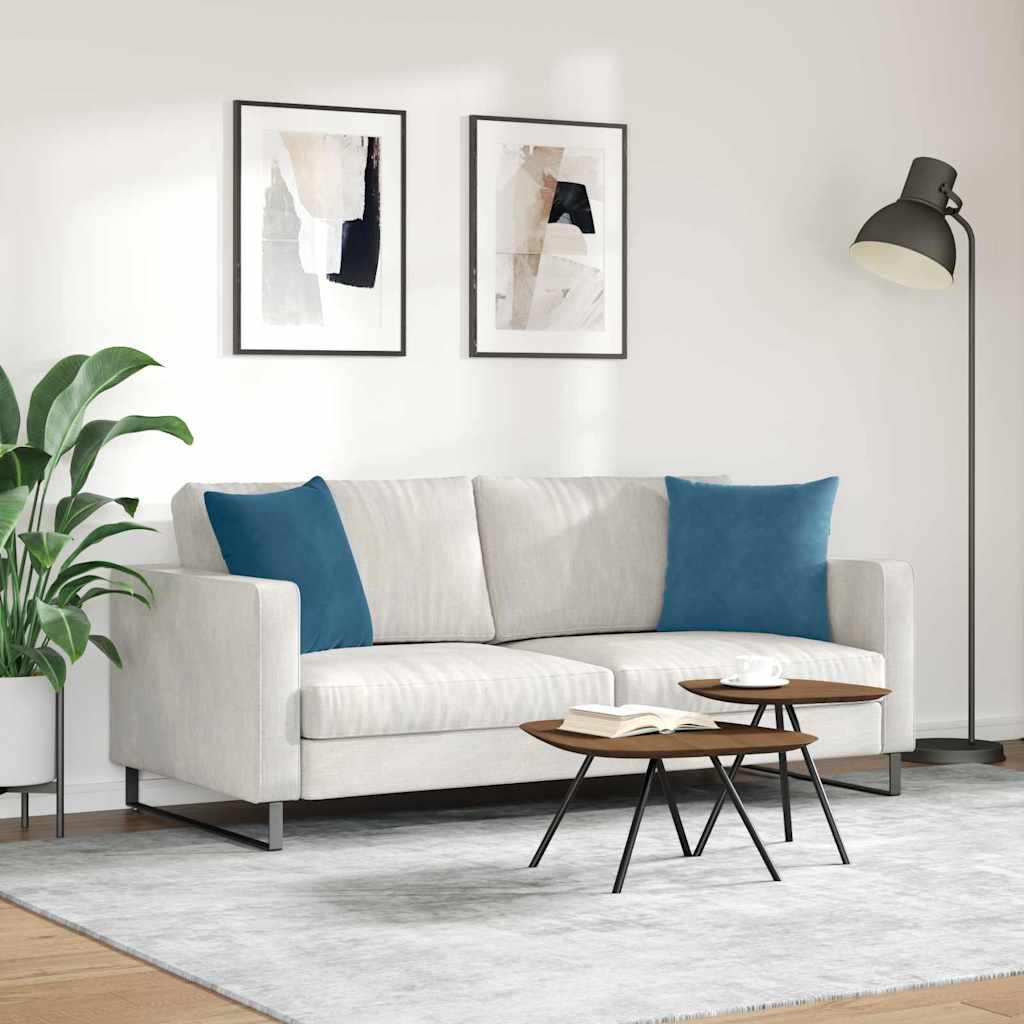 Kanapé párnák 2 pcs Kék 45 x 45 cm Bársonyos szövet