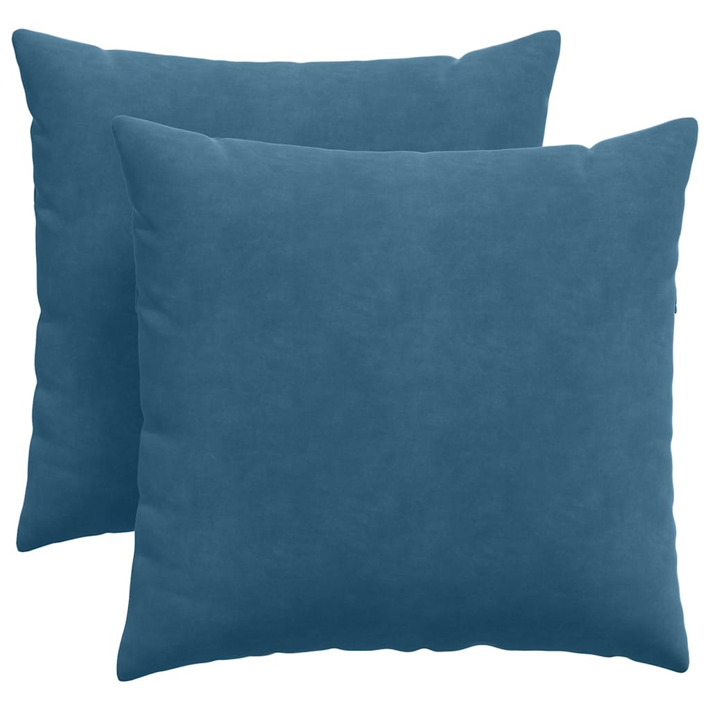 Kanapé párnák 2 pcs Kék 45 x 45 cm Bársonyos szövet
