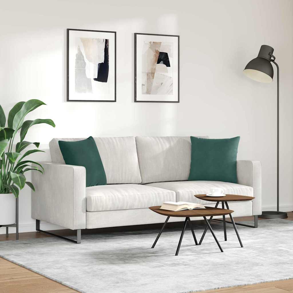 Kanapé párnák 2 pcs Sötétzöld 45 x 45 cm Bársonyos szövet