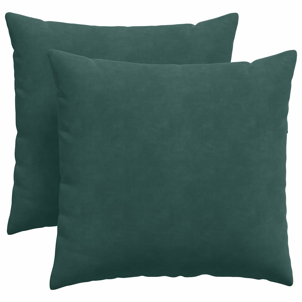 Kanapé párnák 2 pcs Sötétzöld 45 x 45 cm Bársonyos szövet