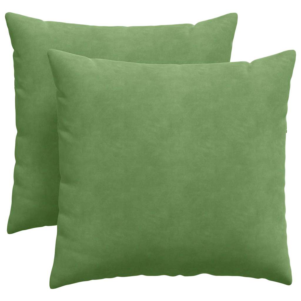 Kanapé párnák 2 pcs Világos zöld 45 x 45 cm Bársonyos szövet