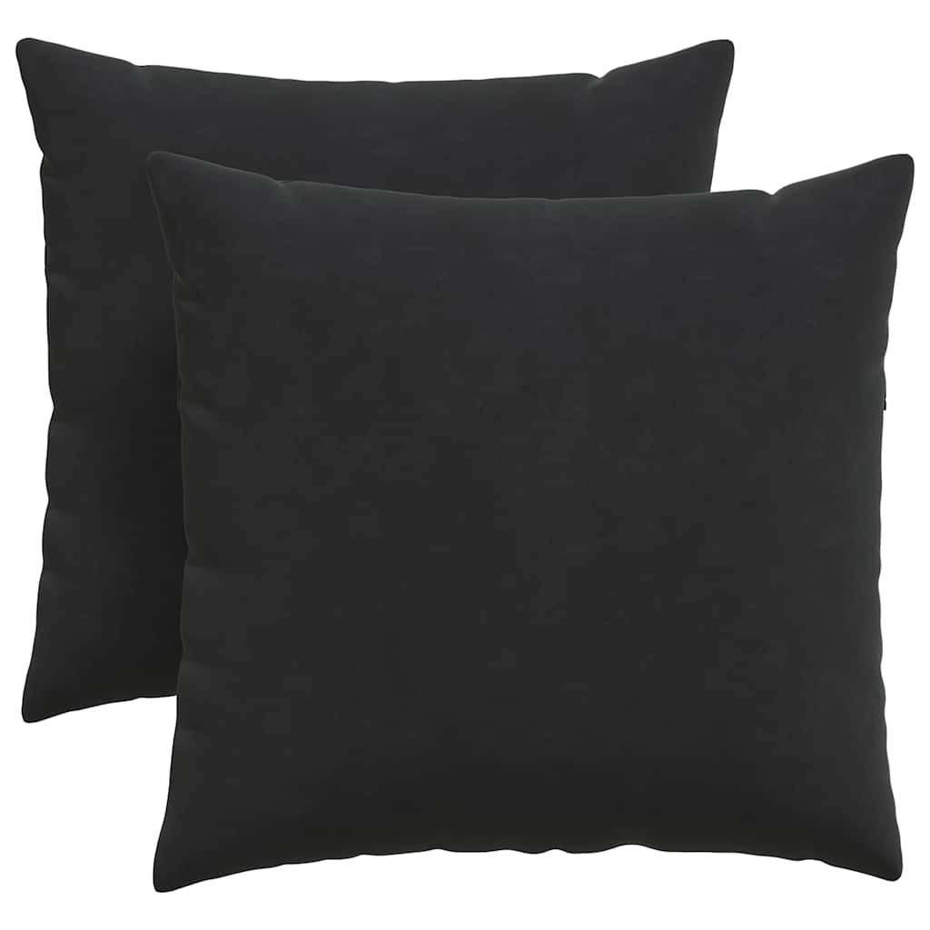 Kanapé párnák 2 pcs Fekete 45 x 45 cm Bársonyos szövet
