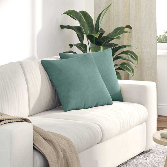 Kanapé párnák 2 pcs Tengeri Zöld 45 x 45 cm Bársonyos szövet