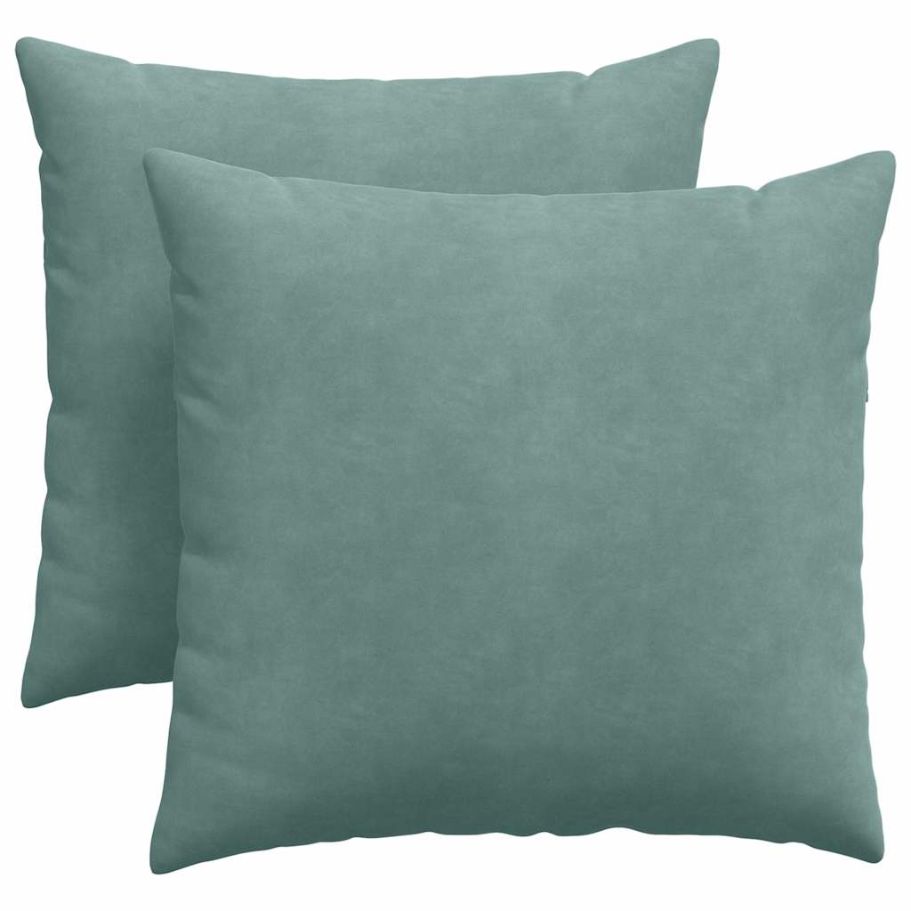 Kanapé párnák 2 pcs Tengeri Zöld 45 x 45 cm Bársonyos szövet