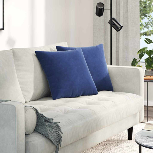 Kanapé párnák 2 pcs Rendőrségi kék 45 x 45 cm Bársonyos szövet