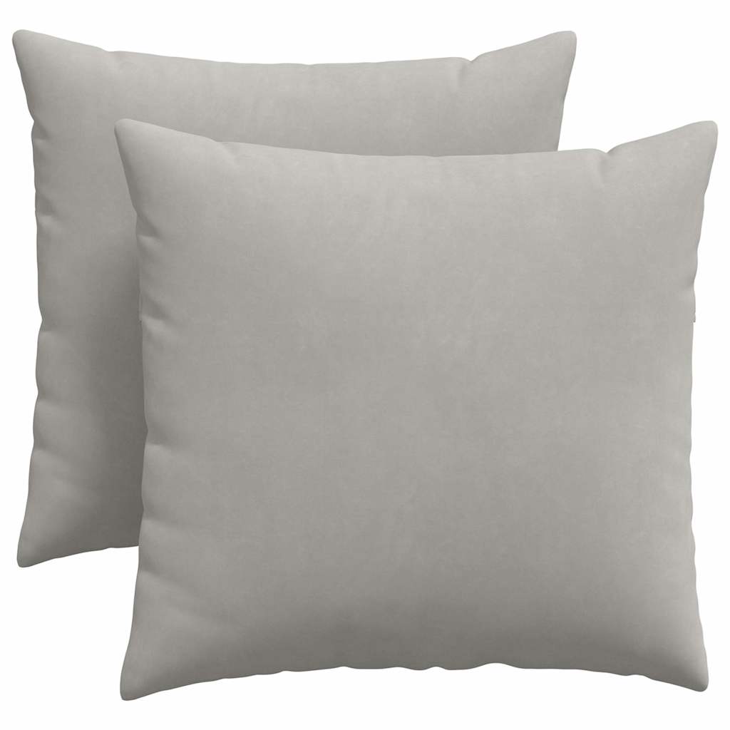 Kanapé párnák 2 pcs Világosszürke 45 x 45 cm szövet