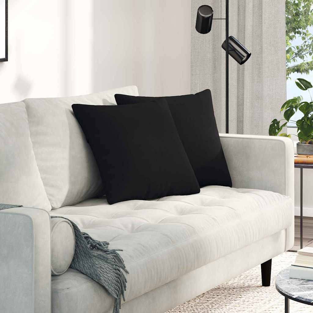 Kanapé párnák 2 pcs Fekete 45 x 45 cm szövet