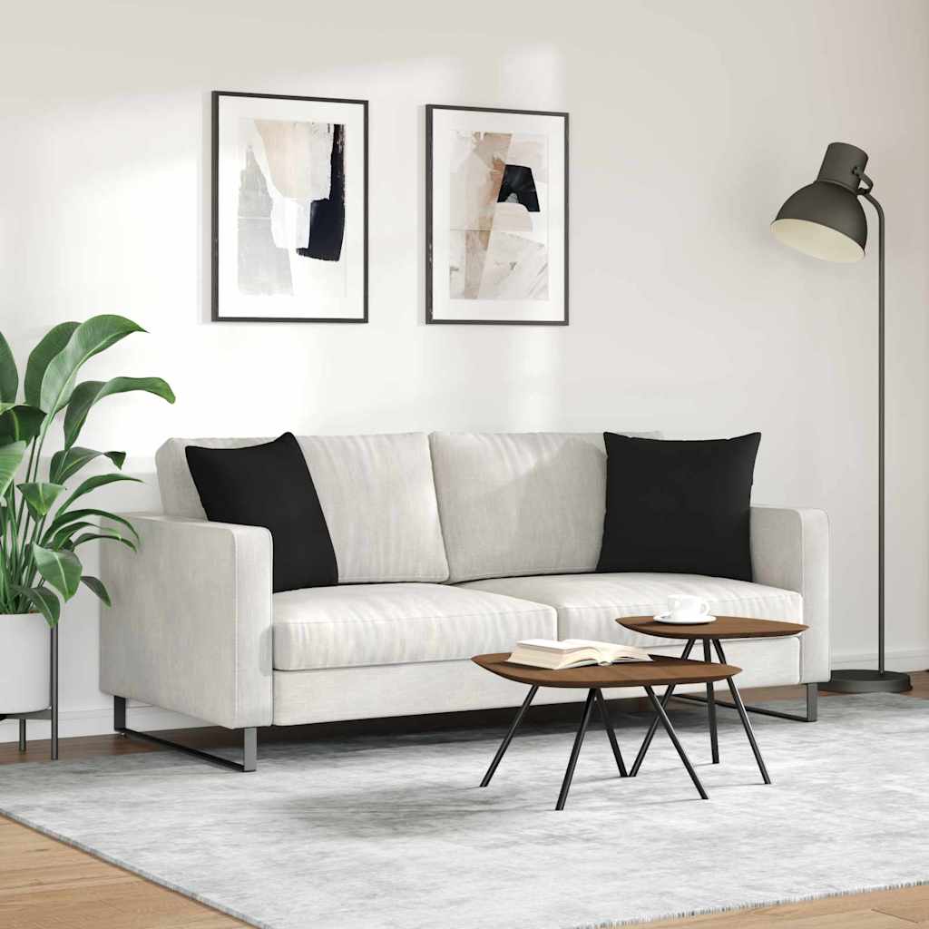 Kanapé párnák 2 pcs Fekete 45 x 45 cm szövet