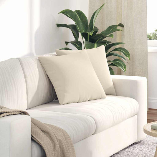 Kanapé párnák 2 pcs Bézs 45 x 45 cm szövet