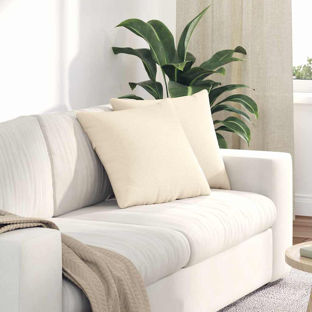 Kanapé párnák 2 pcs Krém 45 x 45 cm Bársonyos szövet