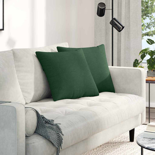 Kanapé párnák 2 pcs Sötétzöld 45 x 45 cm Bársonyos szövet