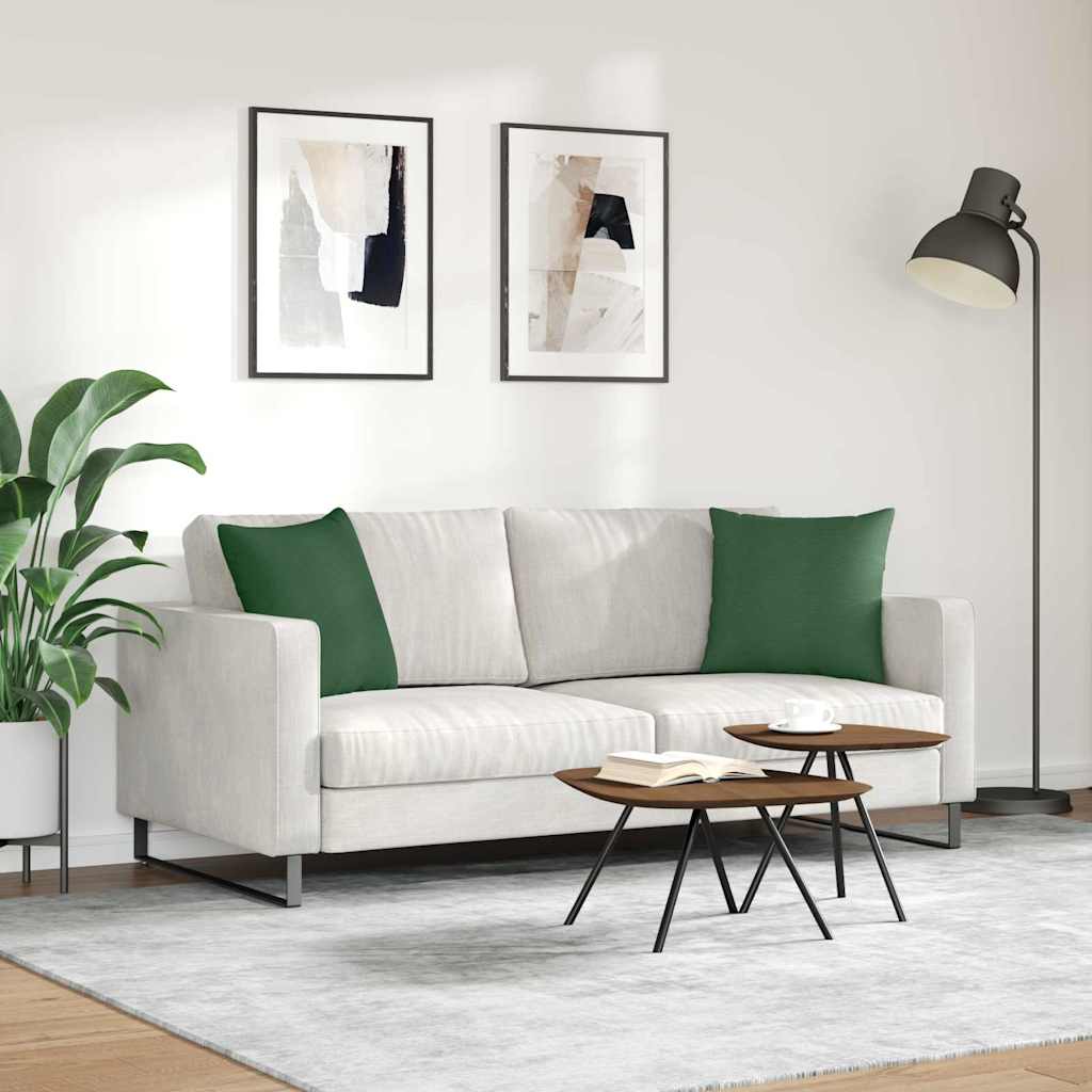 Kanapé párnák 2 pcs Sötétzöld 45 x 45 cm Bársonyos szövet