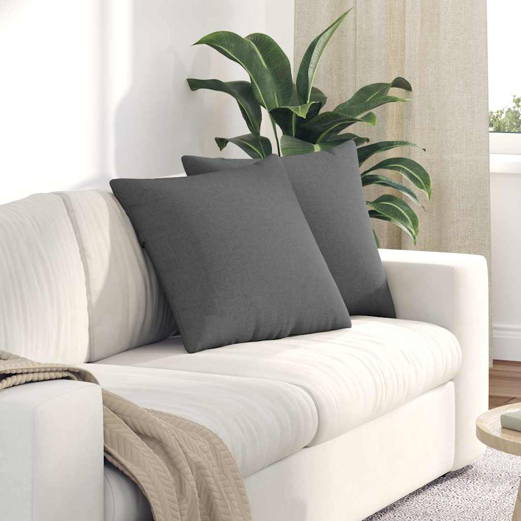 Kanapé párnák 2 pcs Sötétszürke 50 x 50 cm szövet