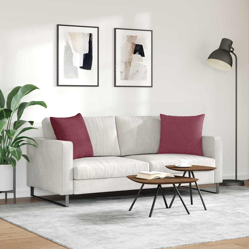 Kanapé párnák 2 pcs Bordó 50 x 50 cm szövet