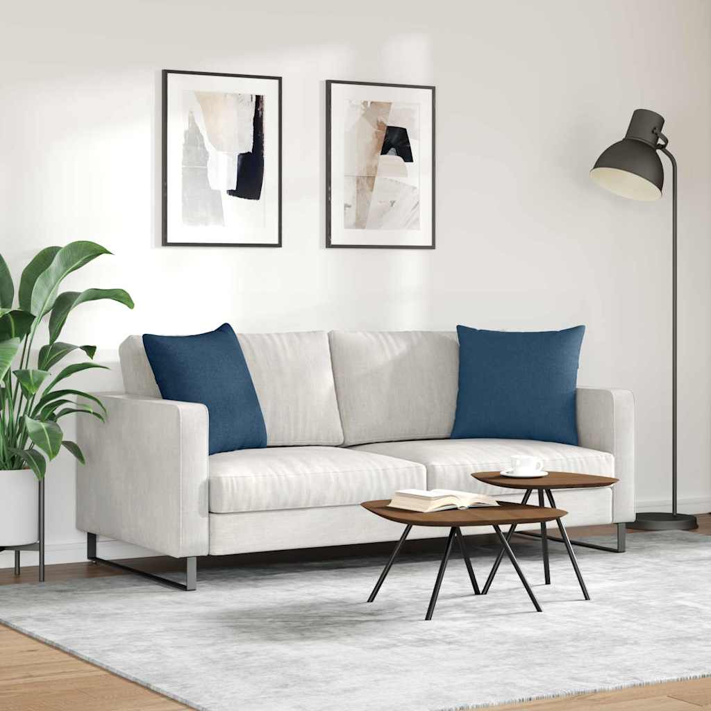 Kanapé párnák 2 pcs Kék 50 x 50 cm szövet