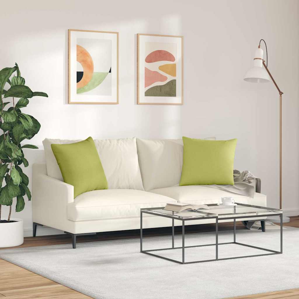 Kanapé párnák 2 pcs Világos zöld 50 x 50 cm szövet