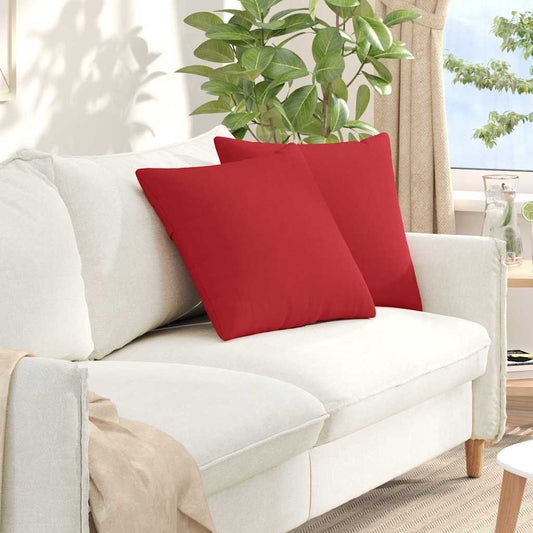 Kanapé párnák 2 pcs Piros 50 x 50 cm szövet