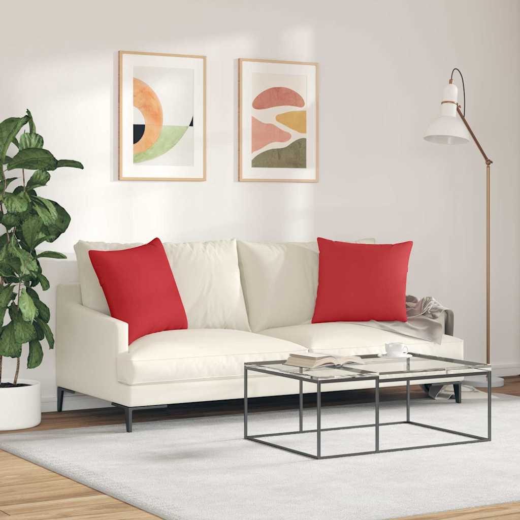 Kanapé párnák 2 pcs Piros 50 x 50 cm szövet