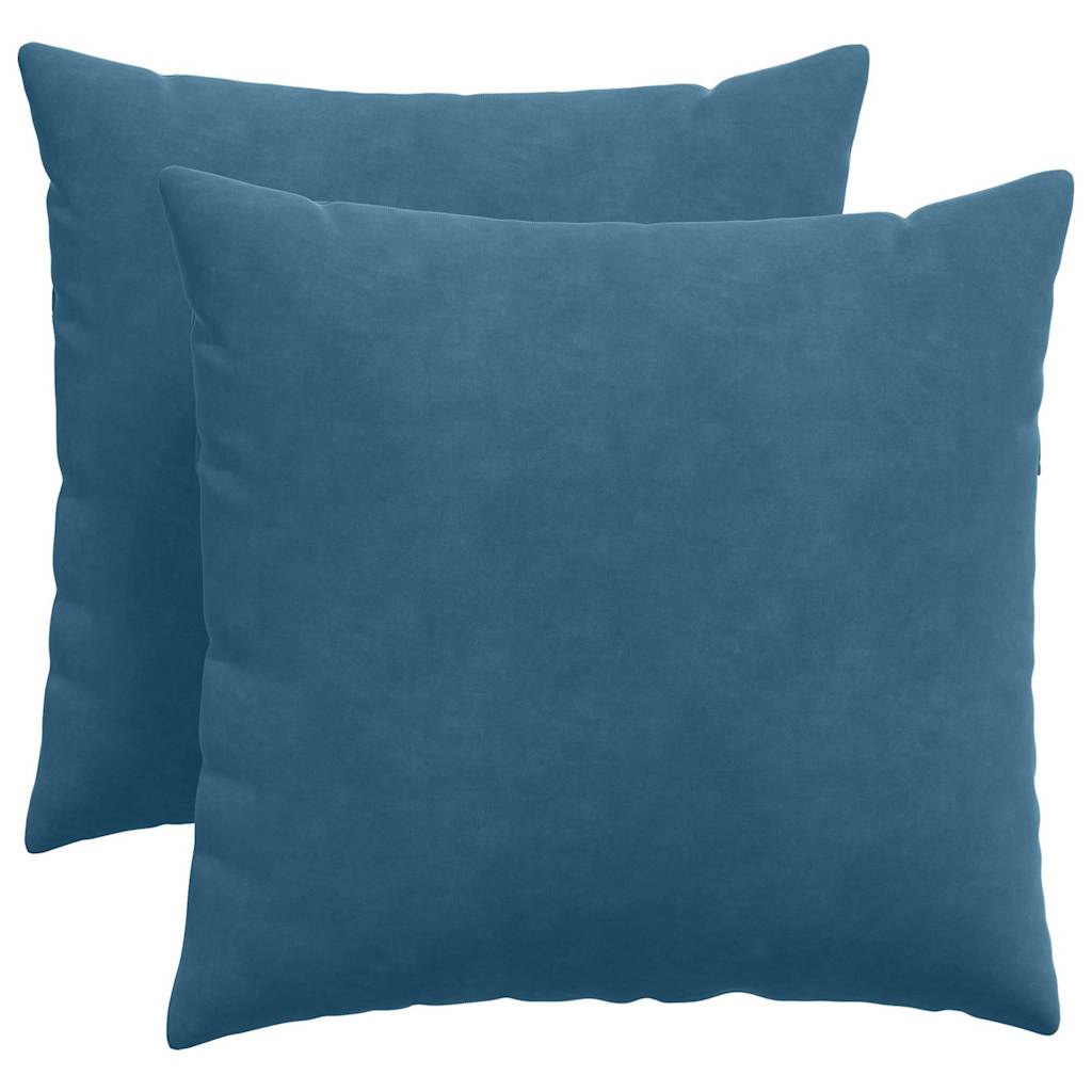 Kanapé párnák 2 pcs Kék 50 x 50 cm Bársonyos szövet