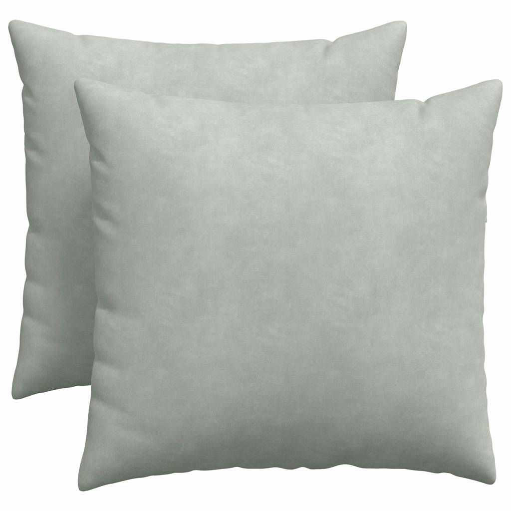 Kanapé párnák 2 pcs Világosszürke 50 x 50 cm Bársonyos szövet