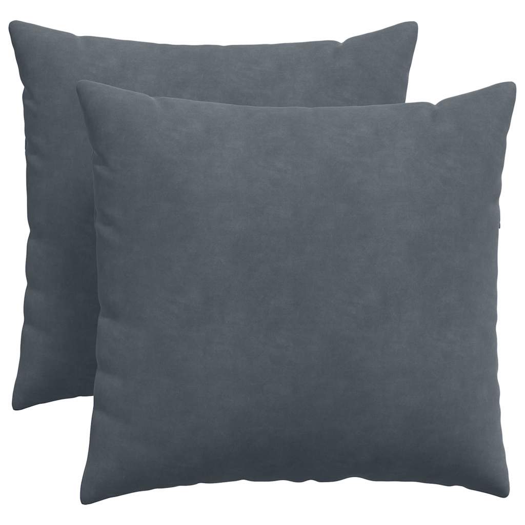 Kanapé párnák 2 pcs Sötétszürke 50 x 50 cm Bársonyos szövet