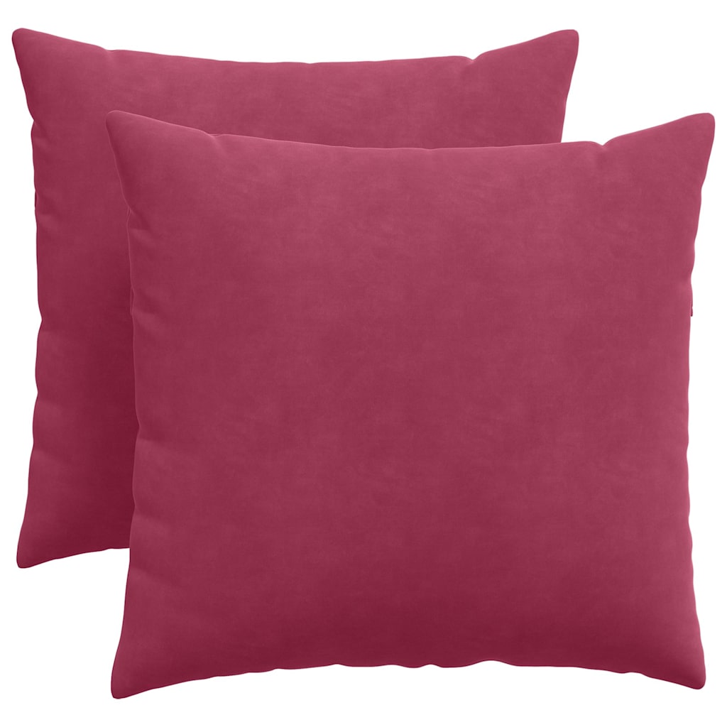 Kanapé párnák 2 pcs Bordó 50 x 50 cm Bársonyos szövet
