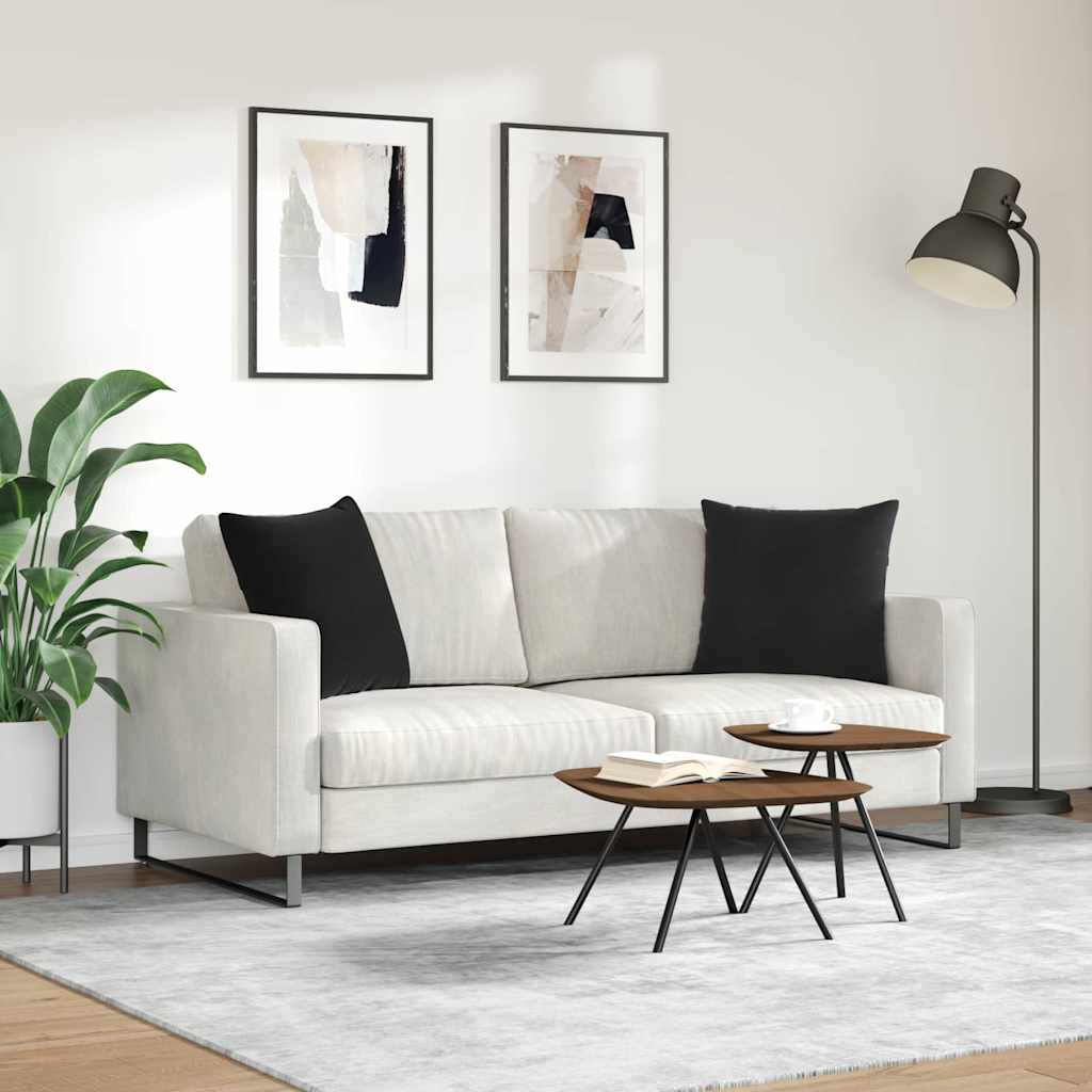 Kanapé párnák 2 pcs Fekete 50 x 50 cm Bársonyos szövet