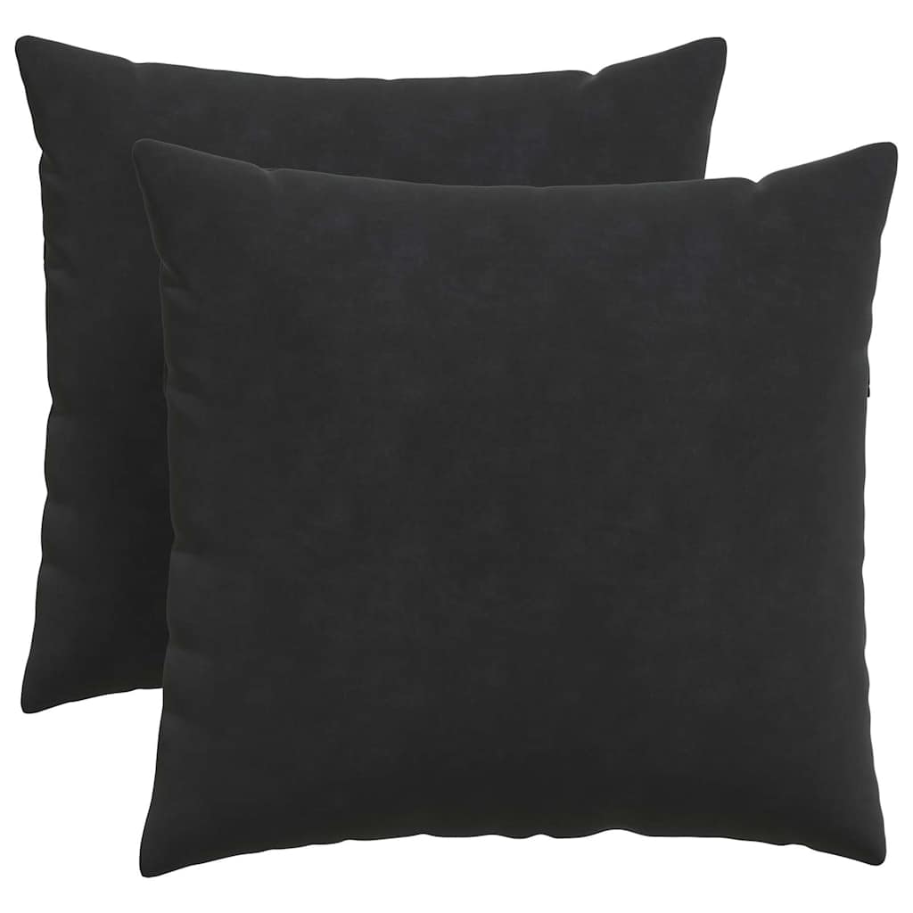 Kanapé párnák 2 pcs Fekete 50 x 50 cm Bársonyos szövet