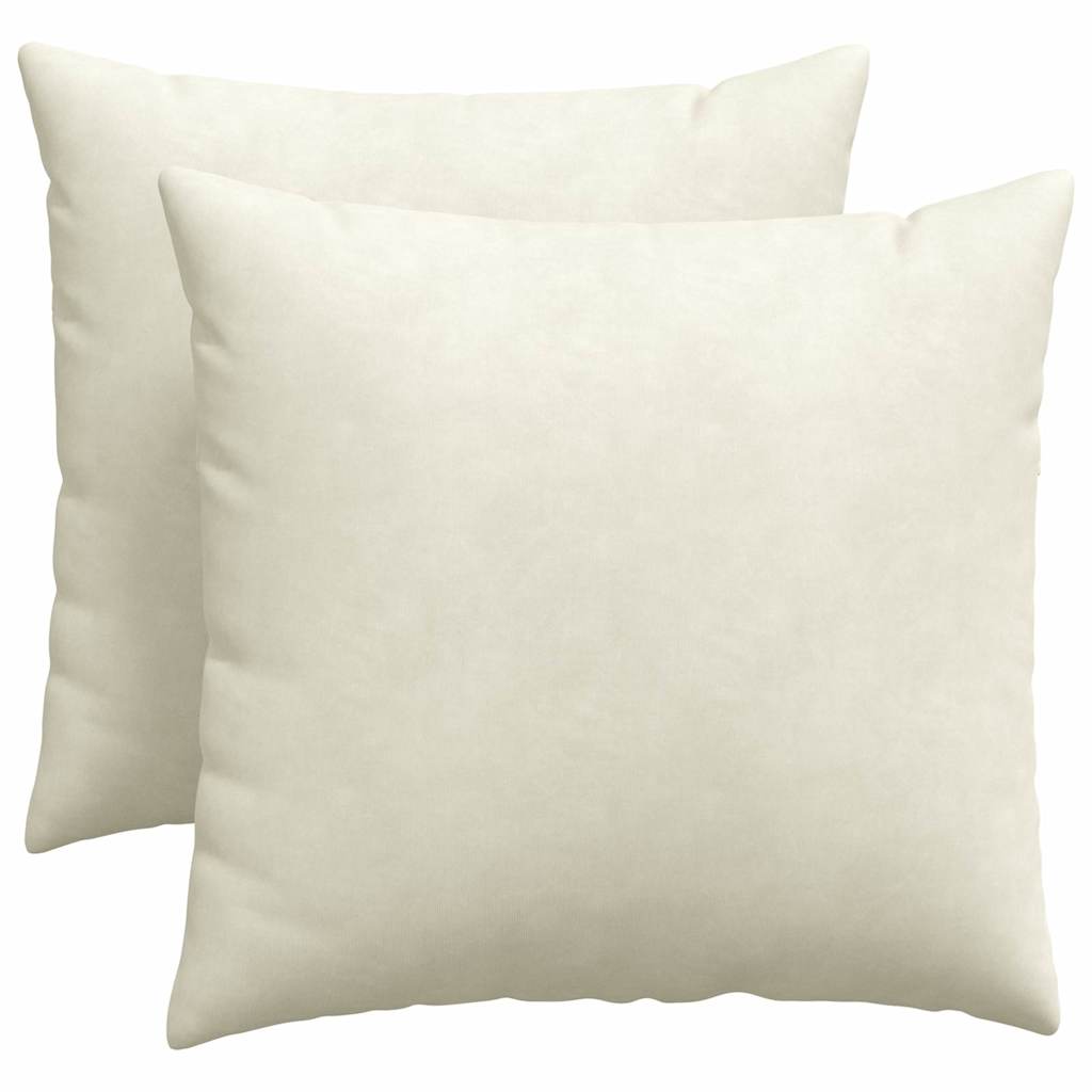 Kanapé párnák 2 pcs Krém 50 x 50 cm Bársonyos szövet