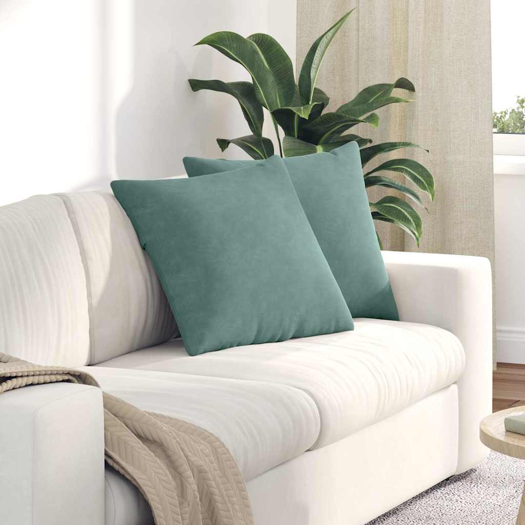 Kanapé párnák 2 pcs Tengeri Zöld 50 x 50 cm Bársonyos szövet