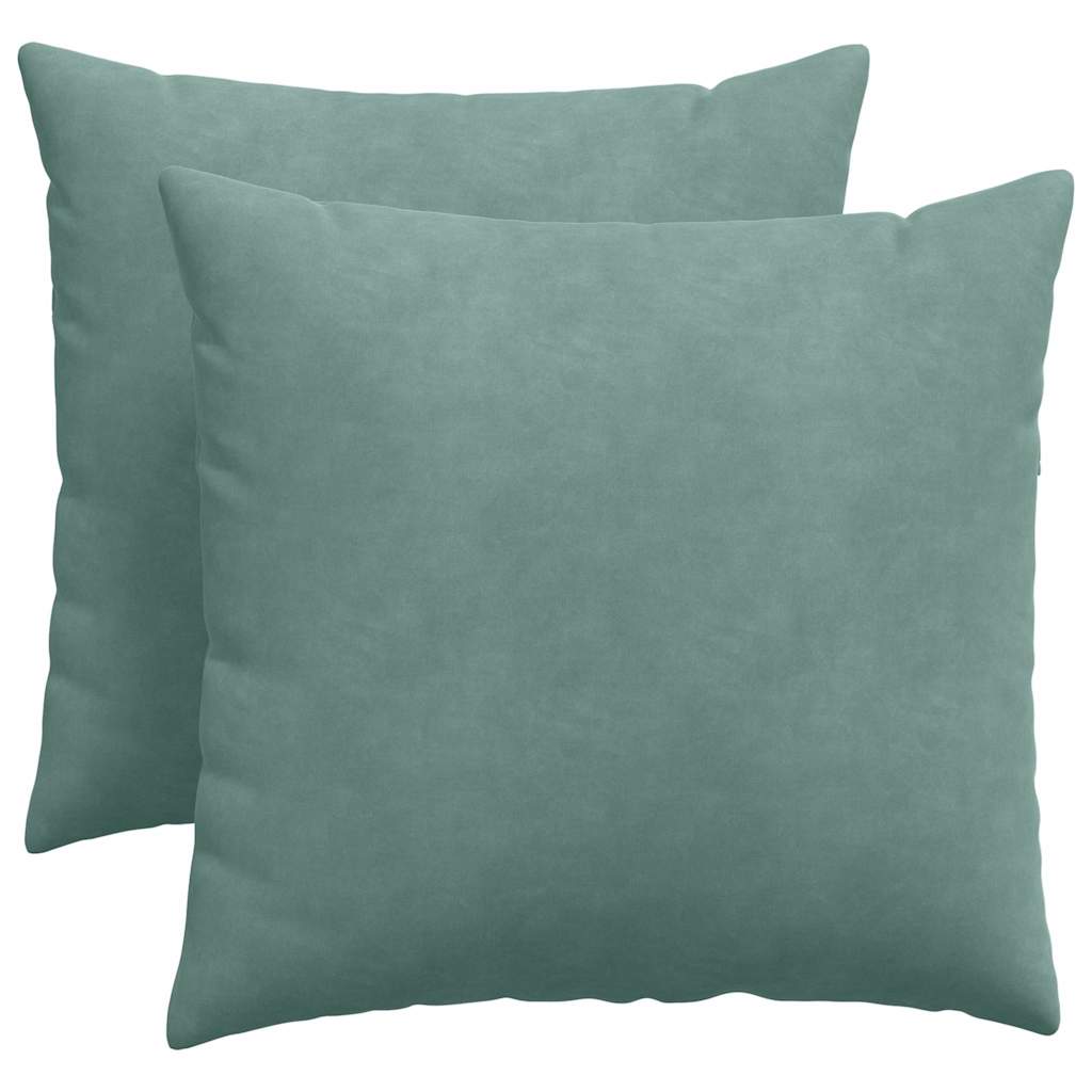 Kanapé párnák 2 pcs Tengeri Zöld 50 x 50 cm Bársonyos szövet