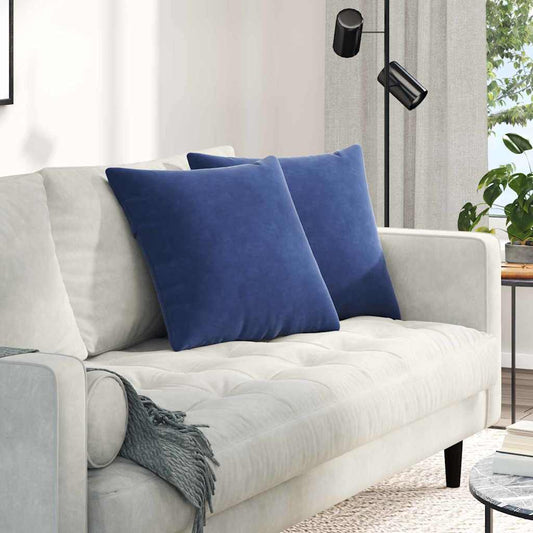 Kanapé párnák 2 pcs Rendőrségi kék 50 x 50 cm Bársonyos szövet