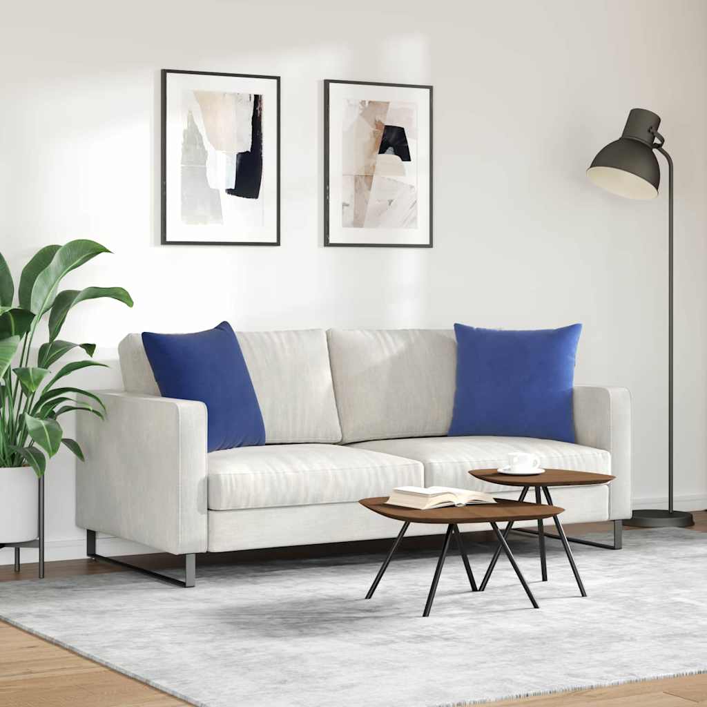 Kanapé párnák 2 pcs Rendőrségi kék 50 x 50 cm Bársonyos szövet