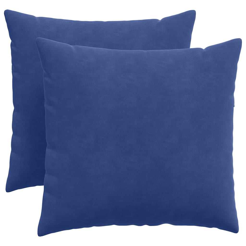 Kanapé párnák 2 pcs Rendőrségi kék 50 x 50 cm Bársonyos szövet