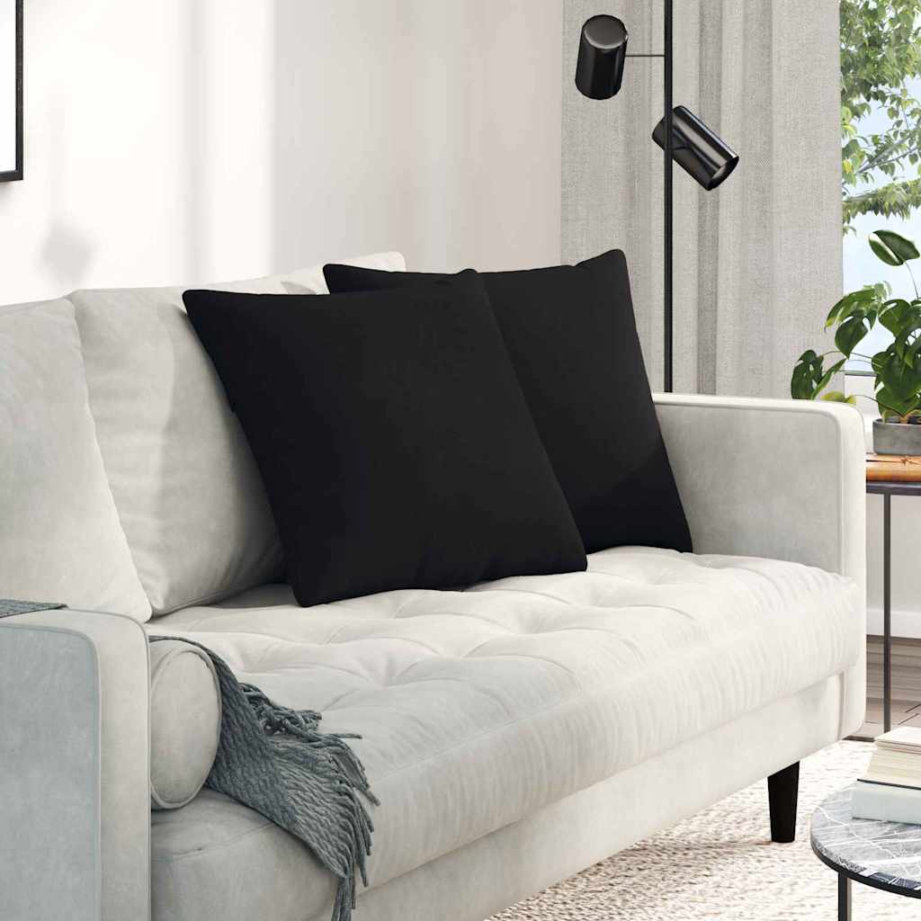 Kanapé párnák 2 pcs Fekete 50 x 50 cm szövet