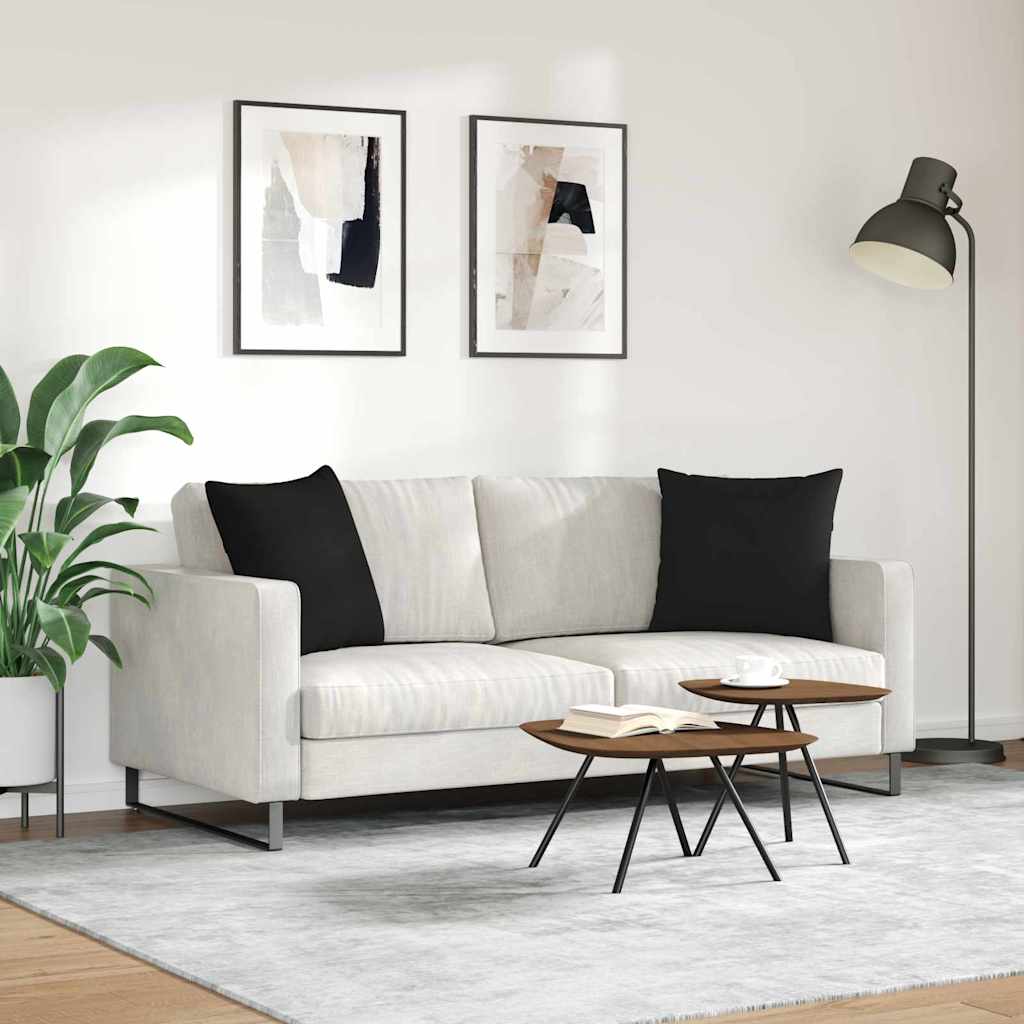Kanapé párnák 2 pcs Fekete 50 x 50 cm szövet