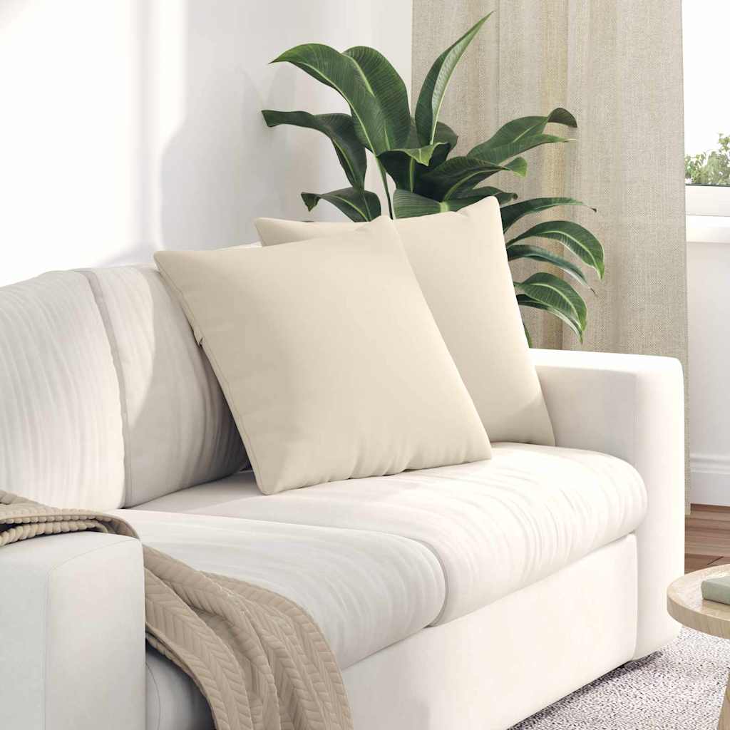 Kanapé párnák 2 pcs Bézs 50 x 50 cm szövet