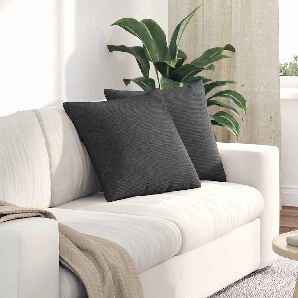 Kanapé párnák 2 pcs Sötétszürke 50 x 50 cm Bársonyos szövet
