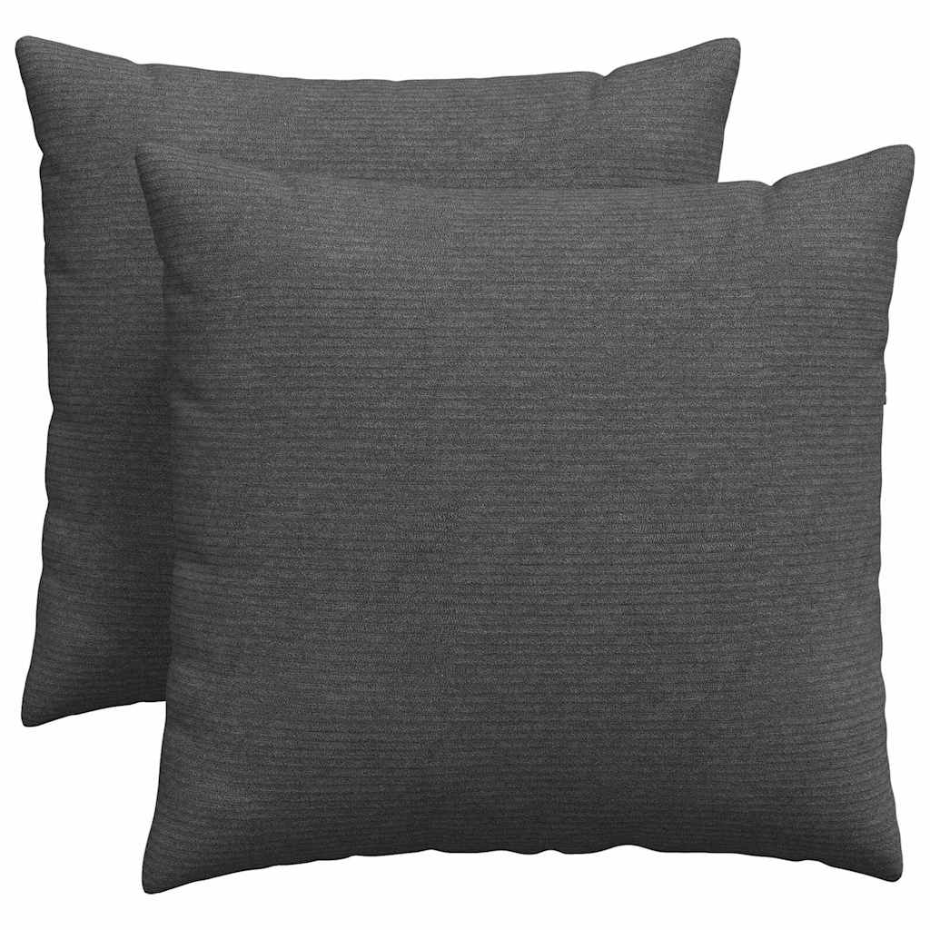 Kanapé párnák 2 pcs Sötétszürke 50 x 50 cm Bársonyos szövet