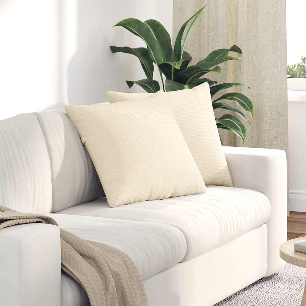 Kanapé párnák 2 pcs Krém 50 x 50 cm Bársonyos szövet
