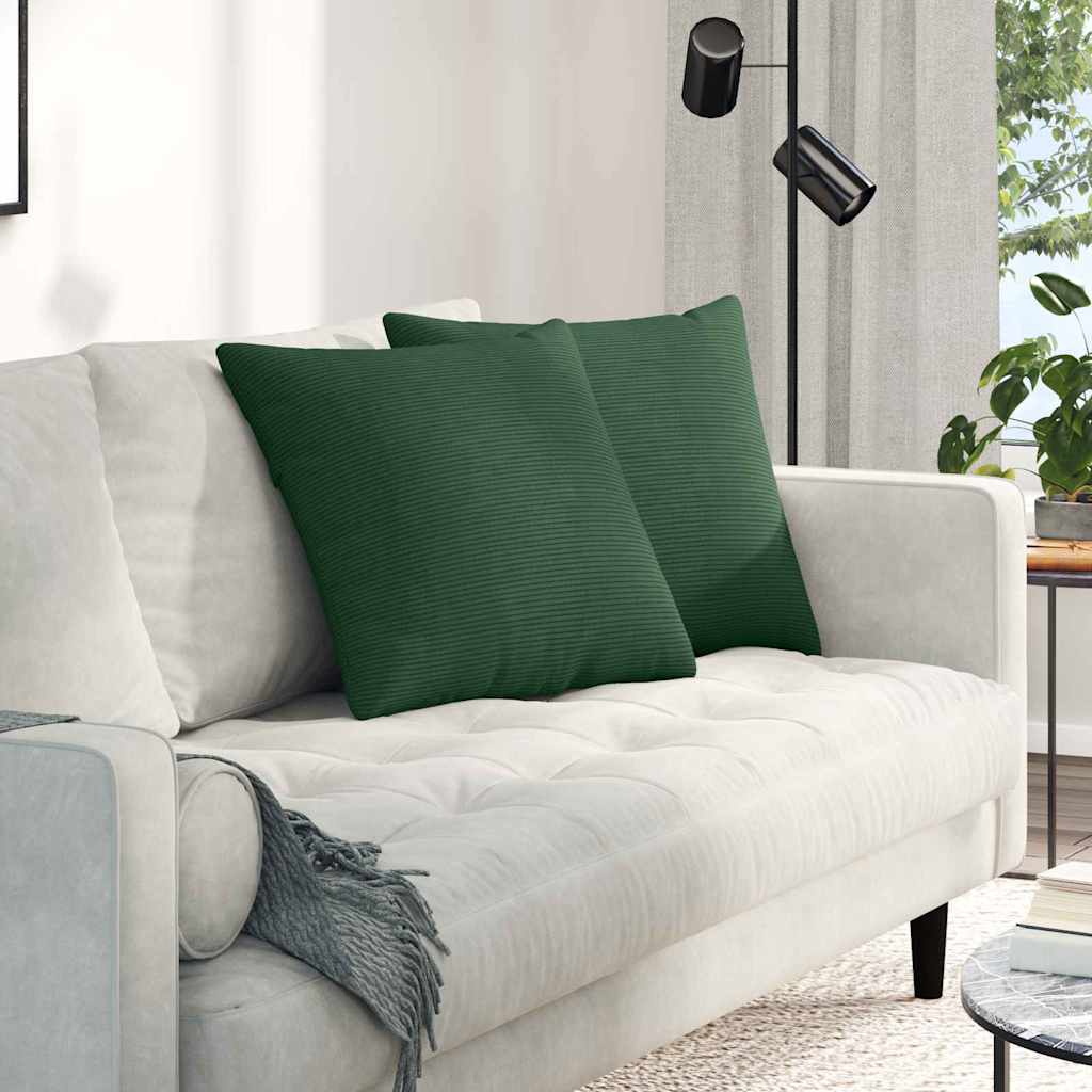 Kanapé párnák 2 pcs Sötétzöld 50 x 50 cm Bársonyos szövet