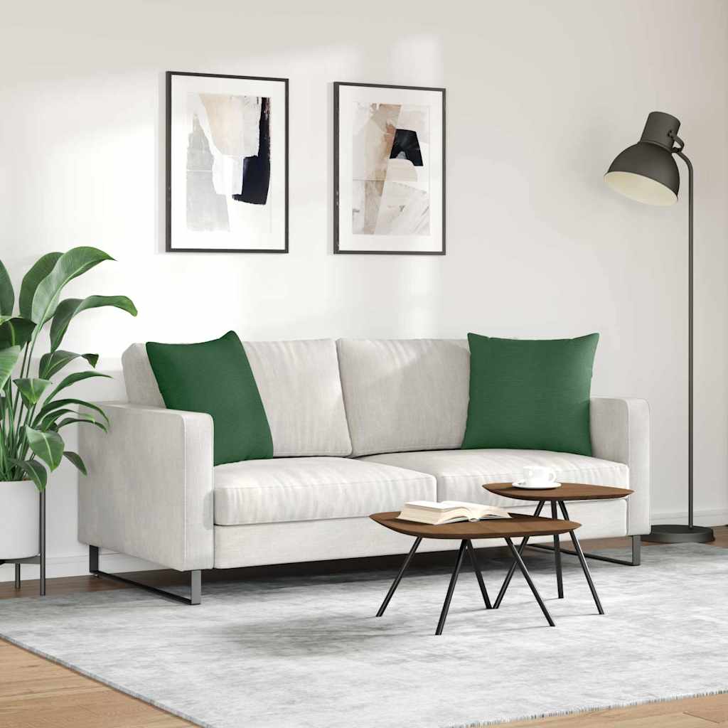 Kanapé párnák 2 pcs Sötétzöld 50 x 50 cm Bársonyos szövet