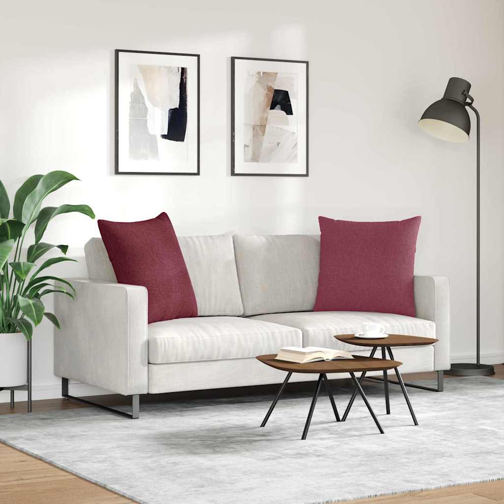 Kanapé párnák 2 pcs Bordó 60 x 60 cm szövet