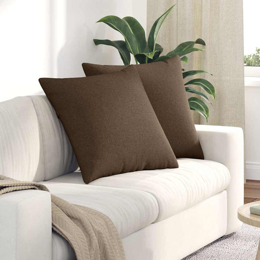Kanapé párnák 2 pcs Barna 60 x 60 cm szövet