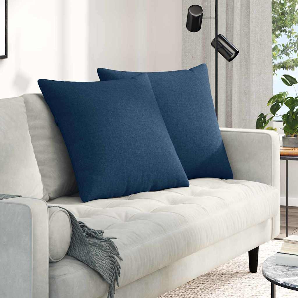Kanapé párnák 2 pcs Kék 60 x 60 cm szövet