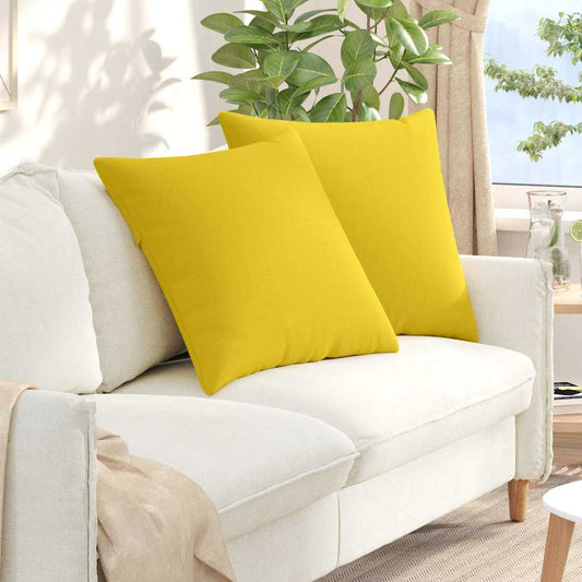Kanapé párnák 2 pcs Világos sárga 60 x 60 cm szövet