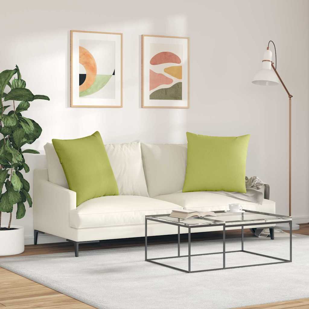 Kanapé párnák 2 pcs Világos zöld 60 x 60 cm szövet