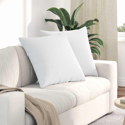 Kanapé párnák 2 pcs Fehér 60 x 60 cm szövet