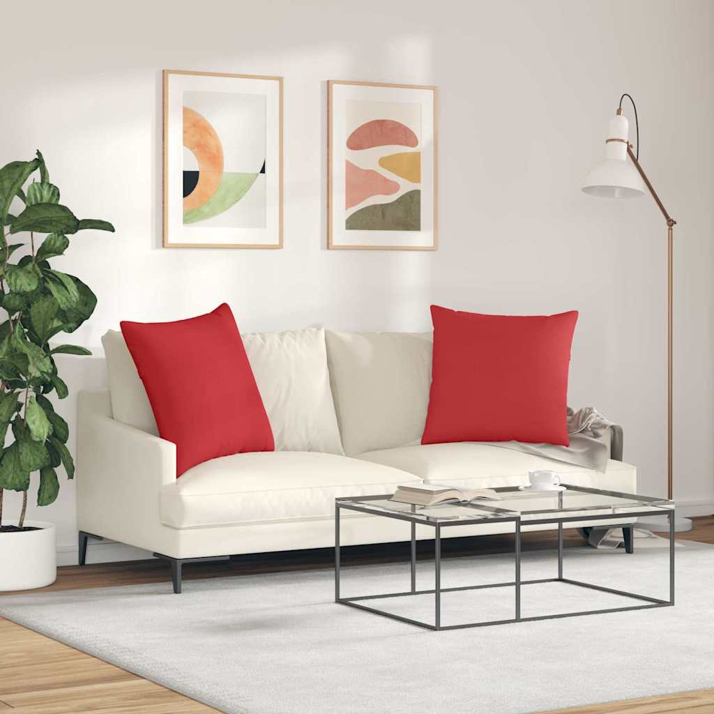 Kanapé párnák 2 pcs Piros 60 x 60 cm szövet