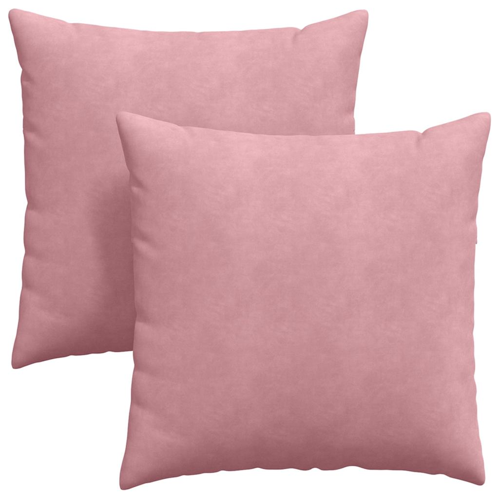 Kanapé párnák 2 pcs Rózsaszín 60 x 60 cm Bársonyos szövet